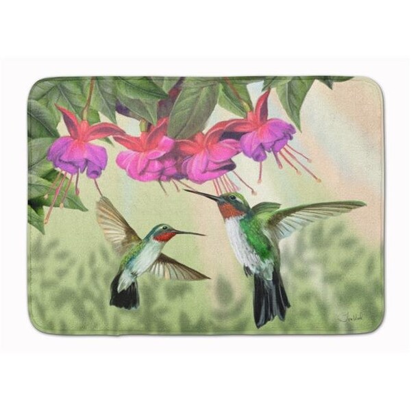 Carolines Treasures Carolines Treasures PTW2051RUG Fuchsia & Hummingbirds Machine Washable Memory Foam Mat PTW2051RUG - main